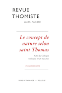 Revue Thomiste 2022, no 01